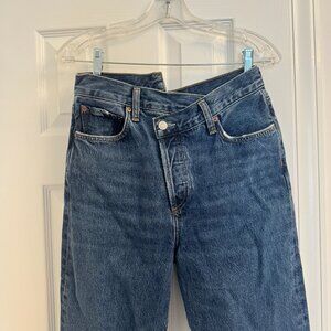 AGOLDE Cross Over Straight Leg Jeans
